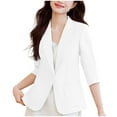 thumbnail image 6 of Uaswgudfs Womens Linen Blazer Notch Lapel One Button Suit Coat Jackets, 6 of 8