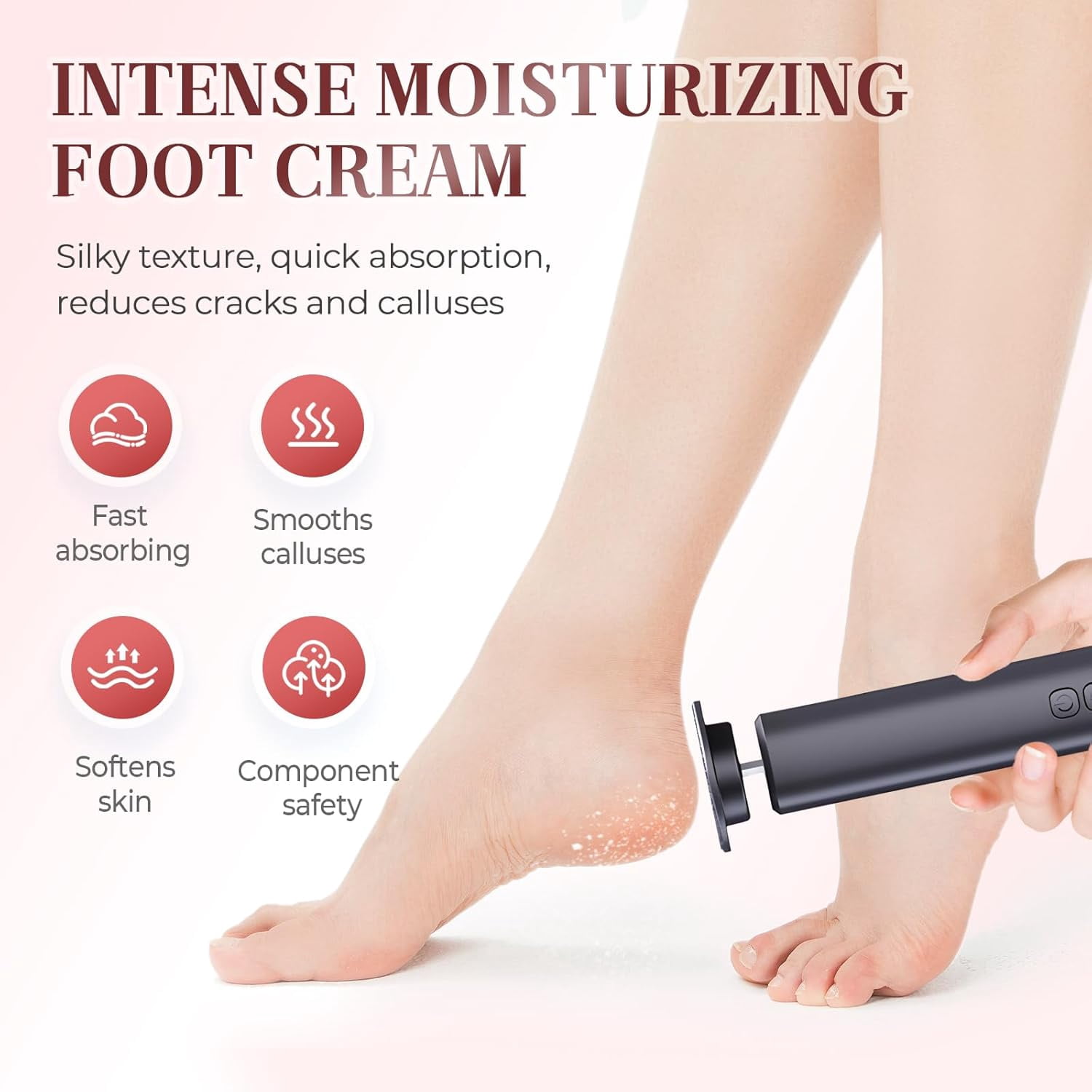 Electric Foot Callus Remover, Upgrade 2 in 1 Electric Foot File with Grinder Heads, Adjustable Foot Sander Pedicure Tools for Feet Dead Skin with Display and Base (Black)