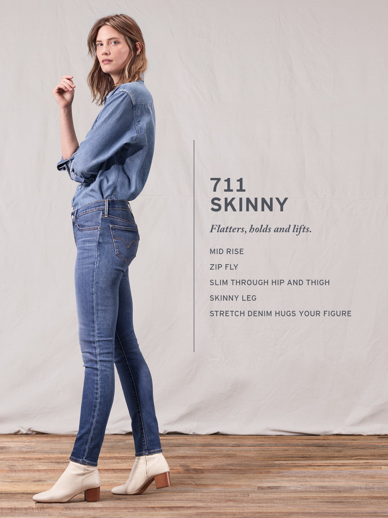 Introducir 39+ imagen women’s levi’s 711 skinny
