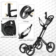 thumbnail image 2 of Gymax 4 Wheels Folding  Golf Push Cart W/ Adjustable Handle Foot Brake Grey, 2 of 10