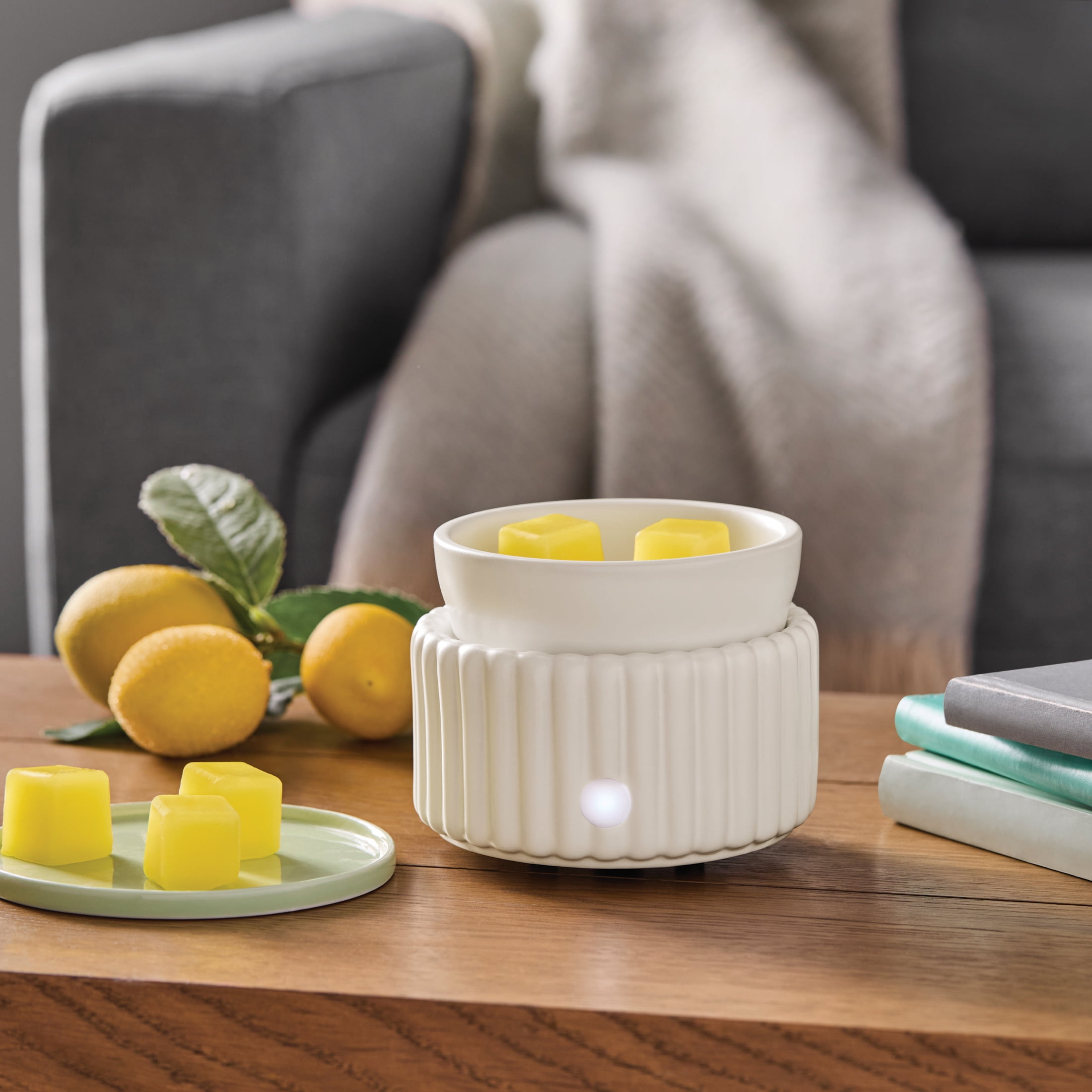 Mainstays Ribbed Ceramic Fragrance Wax Melt Warmer, Artic White