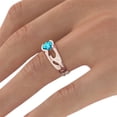 thumbnail image 3 of 1 CT Aquamarine Ring 14K Rose Gold Unique Solitaire Designer, 3 of 7