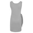 thumbnail image 5 of Fartey Tie Front Tank Dress for Women Sleeveless Scoop Neck Dresses Slim Fit Solid Color Bodycon Wrap Mini Dress High Elastic Summer Trendy Dress Gray S-2XL, 5 of 6