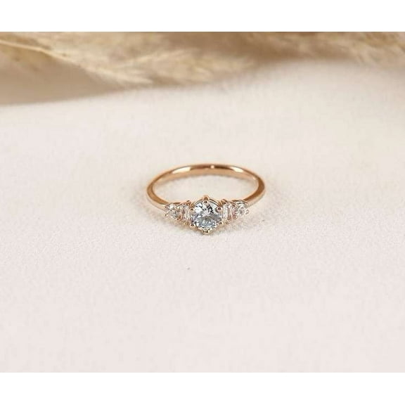 vylahjewellery Attractive 2 CT Round Cut Moissanite Diamond Ring 14K Yellow Gold Engagement Ring For Women