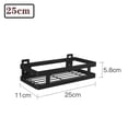thumbnail image 2 of Shower Caddy No Drilling 1 Tier Black Shower Caddy Kitchen Shelf Spice Rack Nail Free Stainless Steel Wall Shelf Floating Shelf for Kitchen Bathroom 20-50cm Wide, 2 of 7