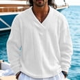 thumbnail image 5 of Sweaters for Men Zaewscy Men's V‑Neck Cable Knit Sweater Long Sleeve Loose Casual Pullover Jumper White M, 5 of 9