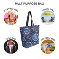 thumbnail image 7 of FORMRS Womens Canvas Tote Bag with Zipper Inner Pocket Shoulder Handbag, Blue Fireworks Pattern, 7 of 7