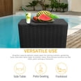 thumbnail image 5 of Dextrus 11.5 Gallon Outdoor Deck Box,Resin Rattan Coffee Table with Extra Storage for Patio Decor and Cushions - Black, 5 of 5