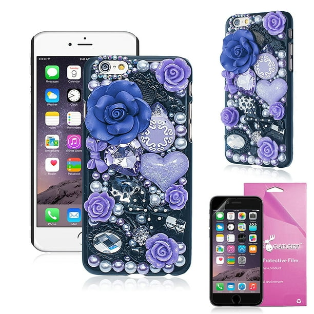Epicgadget Tm 3d Handmade Luxury Fairy Tale Flowers Pearl Diamond Cover For Apple Iphone 6 Plus 5 5 Inch Free Iphone 6 Plus Screen Protector Purple Pearl Flower Fairy Tale Walmart Com Walmart Com