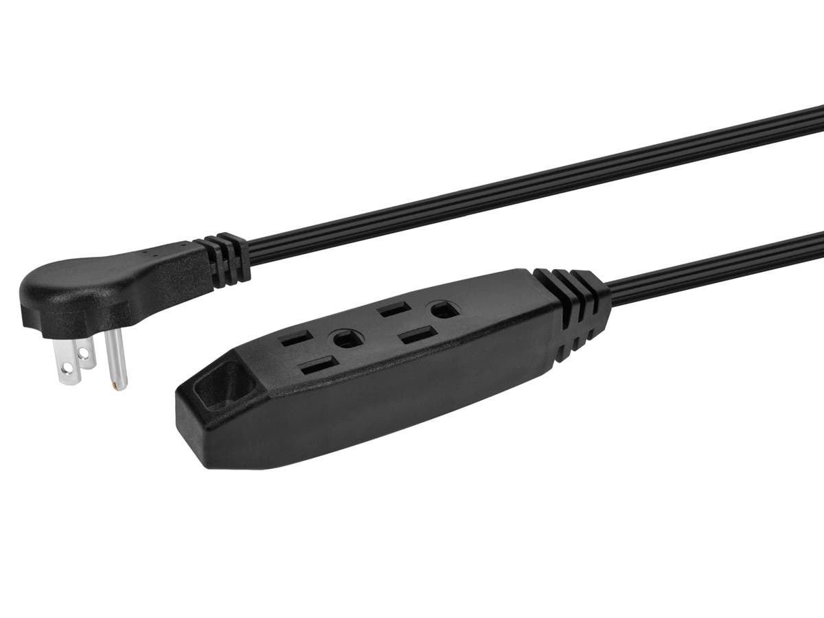 Monoprice Verlängerungskabel 3-polig, 30 Cm, Schwarz (10er Pack) - NEMA 5-15P Auf NEMA 5-15R, 16AWG, 13A