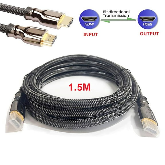 HDMI To HDMI Adapter Cable Premium Video Cord 1080P HDMI Cable 1.5m, High Speed Nylon Braided Cord HDMI Cable for TV Monitor Projector Desktop