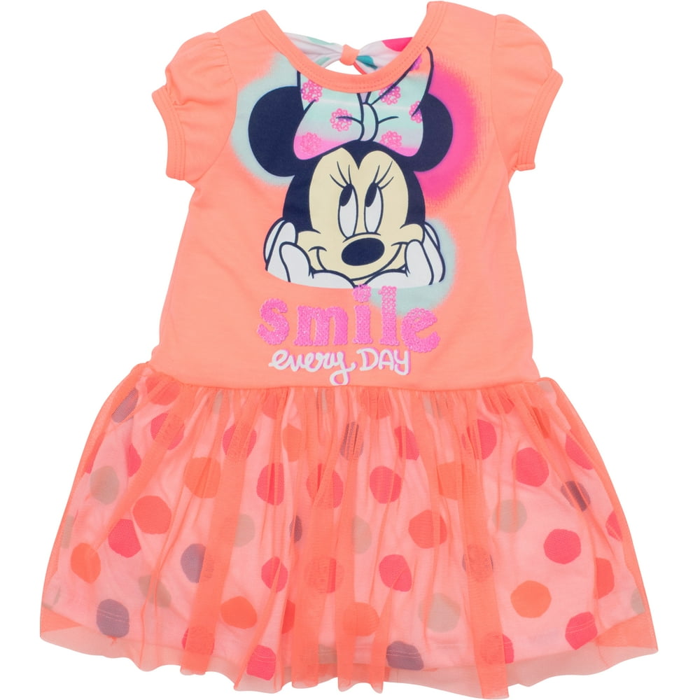 Minnie Mouse - Disney Toddler Girls' Minnie Mouse Tulle Dress, Coral ...