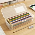 thumbnail image 2 of Lzobxe Plastic Pencil Case, Translucent Clear, 2 of 6