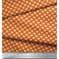 thumbnail image 2 of Soimoi Orange polyester Crepe Fabric Pink Heart Decor Fabric Printed Yard 52 Inch Wide, 2 of 5