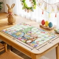 thumbnail image 6 of Easter Placemats Set of 8, Easter Gnomes Rabbits Tulip Flower Plants Green Plaid Heat Insulated Linen Place Mats, Washable Stain-Proof Table Mats for Dining Tables Holiday Decor 13x19 Inches, 6 of 9