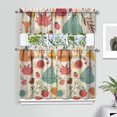 thumbnail image 2 of Fall Kitchen Curtains 36 Inch Short - 3 Panel Set, Autumn Harvest Print, Rod Pocket Window Treatment for Thanksgiving, Farmhouse, Cafe, Living Room - Machine Washable, 2 of 6