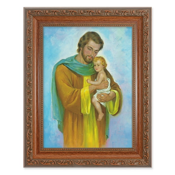 8.25" x 10.25" Ornate Wood Frame with a 6" x 8" Saint Joseph