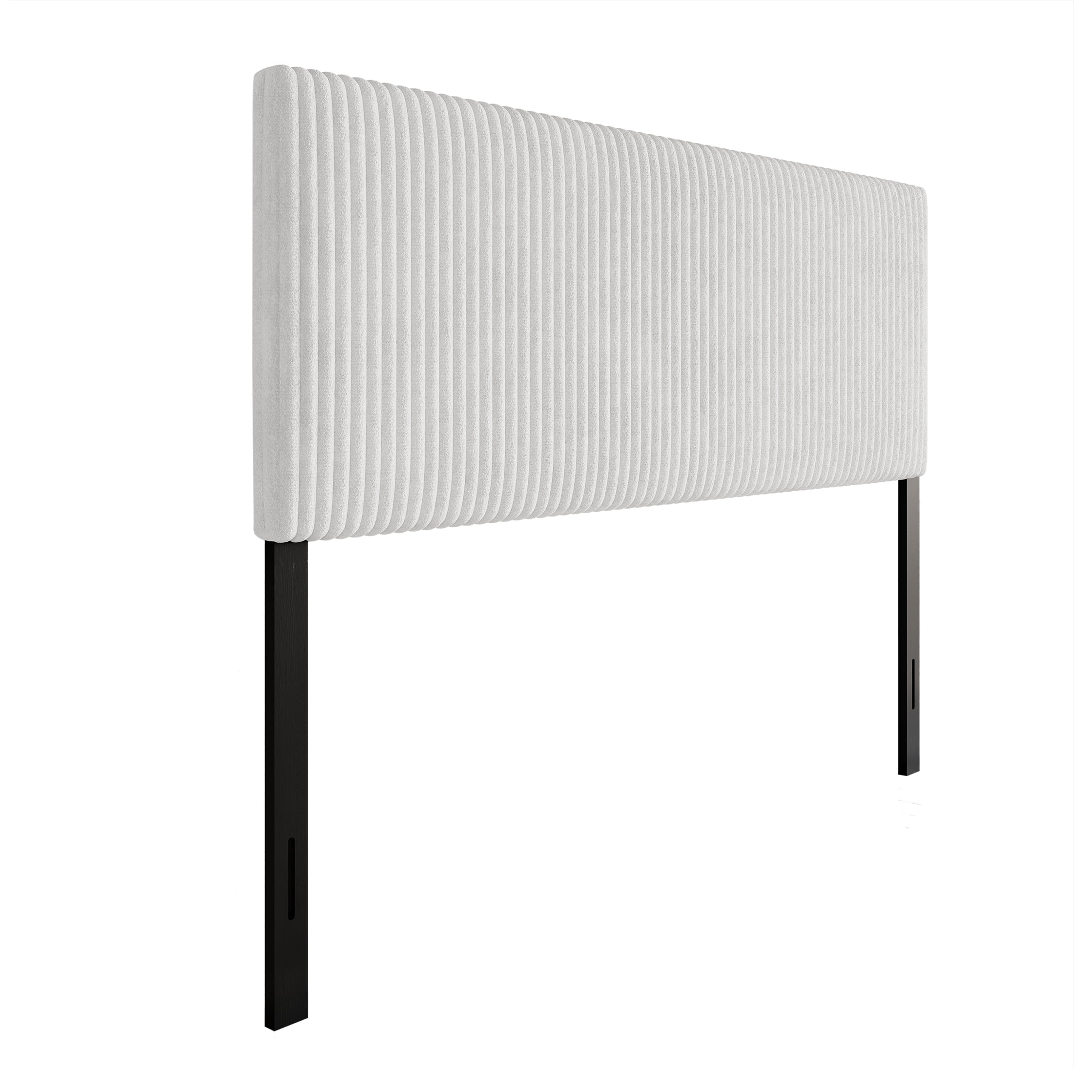 Castle Place Cozy Corduroy Velvet Upholstered King Headboard, White