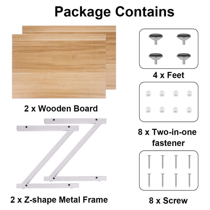 Heavy Duty 2 Tier Wood Desktop Printer Stand, Under Desk Organizer Table with Storage Shelves for Fax Machine Scanner, Home Office Equipment Rack with Adjustable Anti-Skid Feet