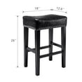 thumbnail image 4 of Sweiko Faux Leather Bar Stool Set of 2 with Saddle Seat Counter Height Kitchen Chair with Nailhead Backless Padded Dining Chair with Footrest for Home Kitchen Island Pub Restaurant 26" Black, 4 of 9