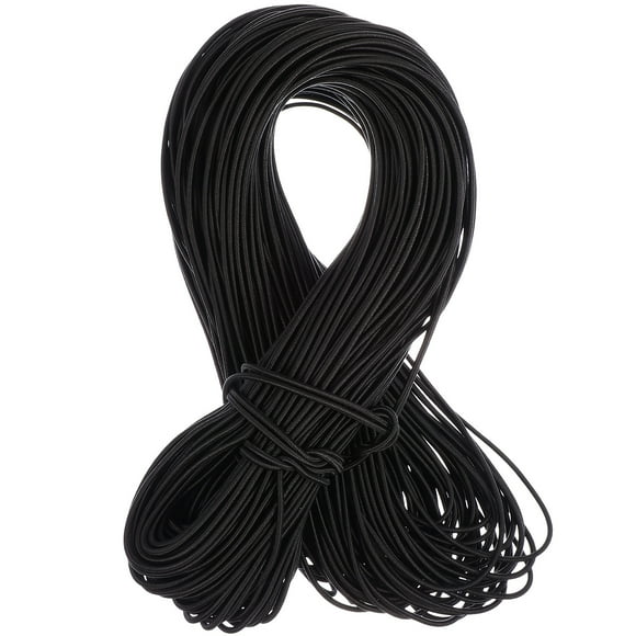 Shisuyan Noir 100 m Ruban Rond Ficelle Bande Élastique Cordon Extensible Accessoires Bricolage pour Fabrication de Masques -2,5 mm