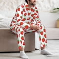 thumbnail image 7 of Salouo Strawberries Print Button-Front Long Sleeve Pajama Set for Men, Soft 2Pjs Men's Long Sleeve Sleepwear-Medium, 7 of 7