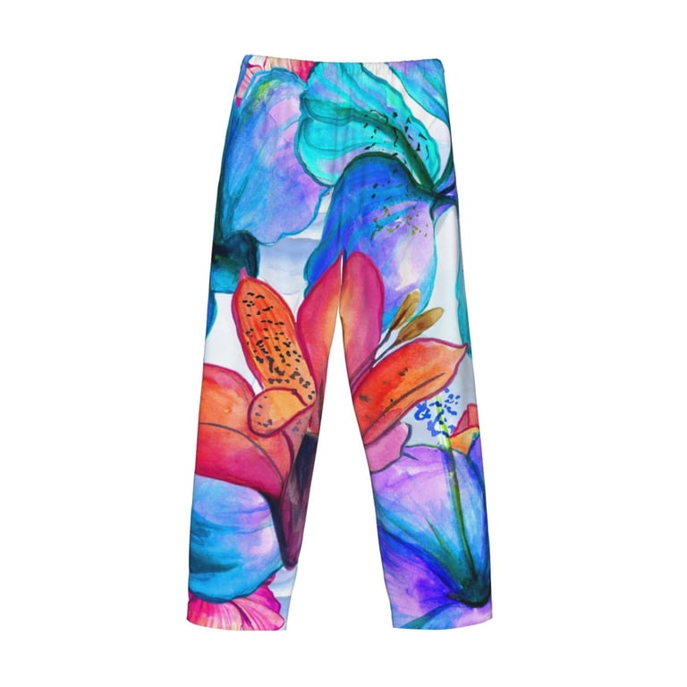 Xecao Bright Flowers Men's Straight Lounge Pajama Pants: The