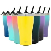 Simple Modern 22oz Slim Cruiser Tumbler with Straw & Closing Lid Travel Mug - Gift Double Wall Vacuum Insulated - 18/8 Stainless Steel Water Bottle -Sunshine