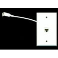 thumbnail image 1 of Ultra Spec Cables 1 Gang Ethernet Cat5e Coupler Wall Plate F-F with Extension Pigtail Dongle, 1 of 1