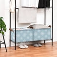 thumbnail image 3 of Yayeee Foldable Storage Basket for Shelves with Handles Waterproof Cloth Bins, Gray Snowflake, 3 of 7