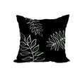 thumbnail image 1 of 22 x 22 Inch Black Floral Print Decorative Polyester Throw Pillow with a Linen Texture, 1 of 1