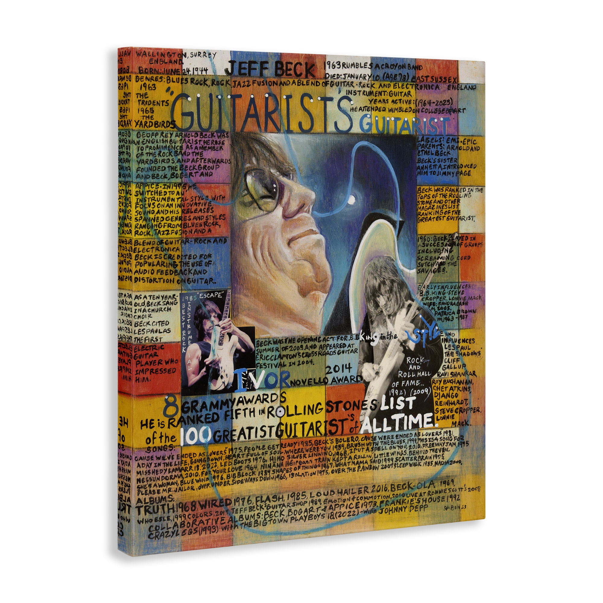 Stupell Industries Jeff Beck Collage People Drawing Wrapped Canvas Art Print Wall Art, 30 x 40