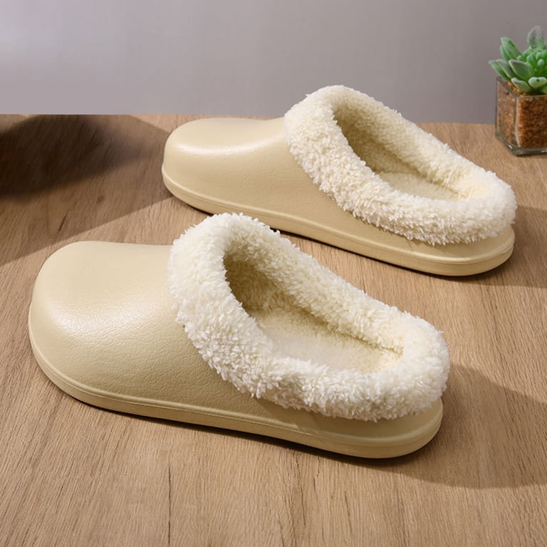 VISESUNNY Women's & Men's Memory Foam Plush Slippers - Winter Warm Fleece House Slippers, Floral Print, Medium