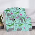 thumbnail image 3 of Yiaed Hippo With Flamingos And Crocodiles Print Blanket Throw Blanket Soft Cozy Flannel Blanket for Home Bed Sofa Couch Chair-80"x60", 3 of 6