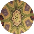 thumbnail image 1 of Ahgly Company Machine Washable Indoor Round Transitional Saddle Brown Area Rugs, 6' Round, 1 of 7