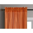 2 Pieces semi sheer orange color faux silk see thru curtain textured