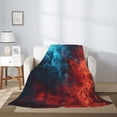 thumbnail image 2 of Throw Blanket for Couch Sofa and Bed, Red and Blue Fire Super Soft Plush Throw Blanket, Fuzzy Cuteness Comfy Warm Washable Flannel Blanket & Throws for All Season 60"x50", 2 of 5