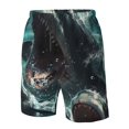 thumbnail image 4 of Fuzoiu Wave Ocean Animal Shark Print Men's Beach Shorts,Men's Swim Trunks,Quick Dry Board Shorts with Pockets,Men's Bathing Suits for Surfing, Running, and Casual Wear-Small, 4 of 6