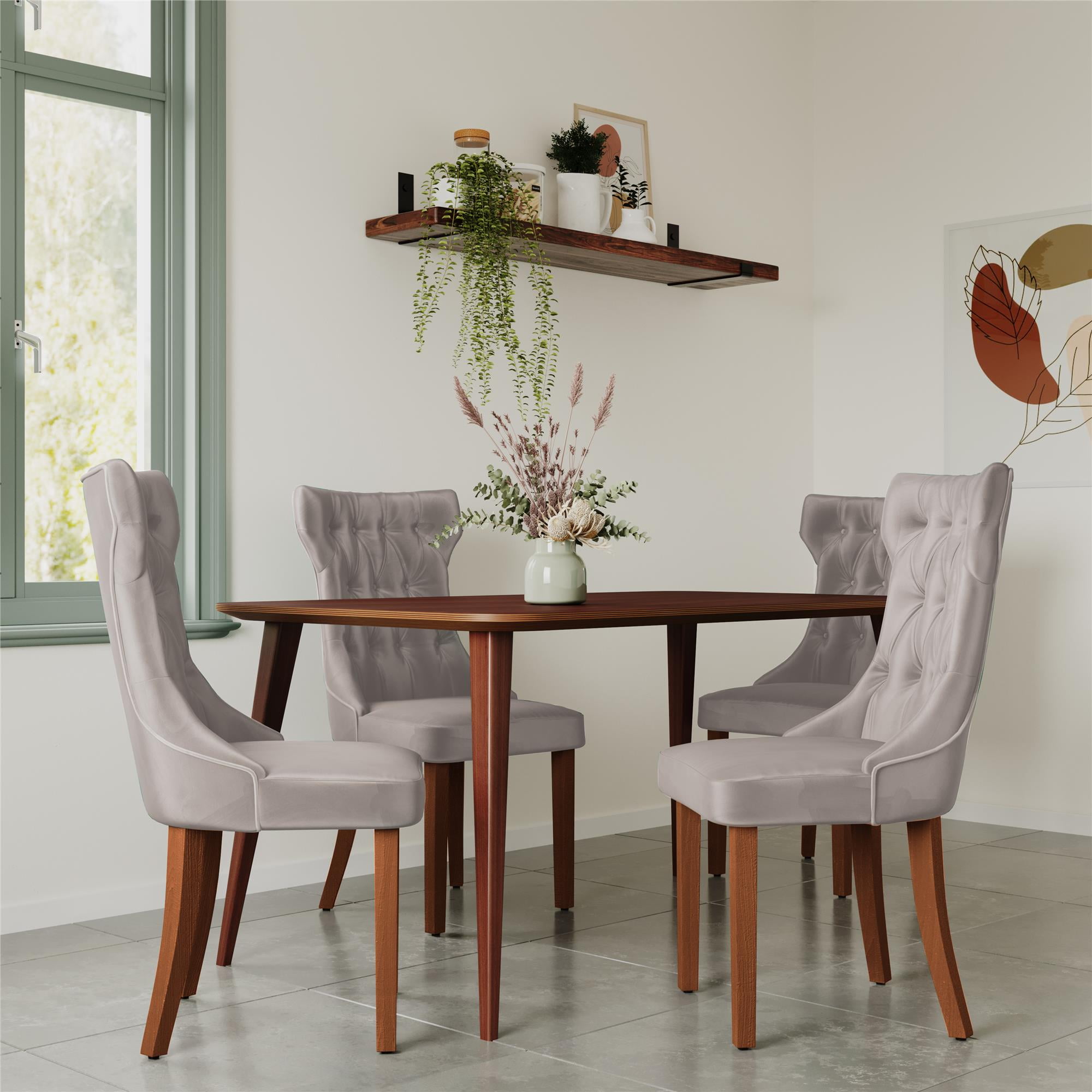 Ember Interiors Clairborne Tufted Dining Chair Set Of 2 Gray