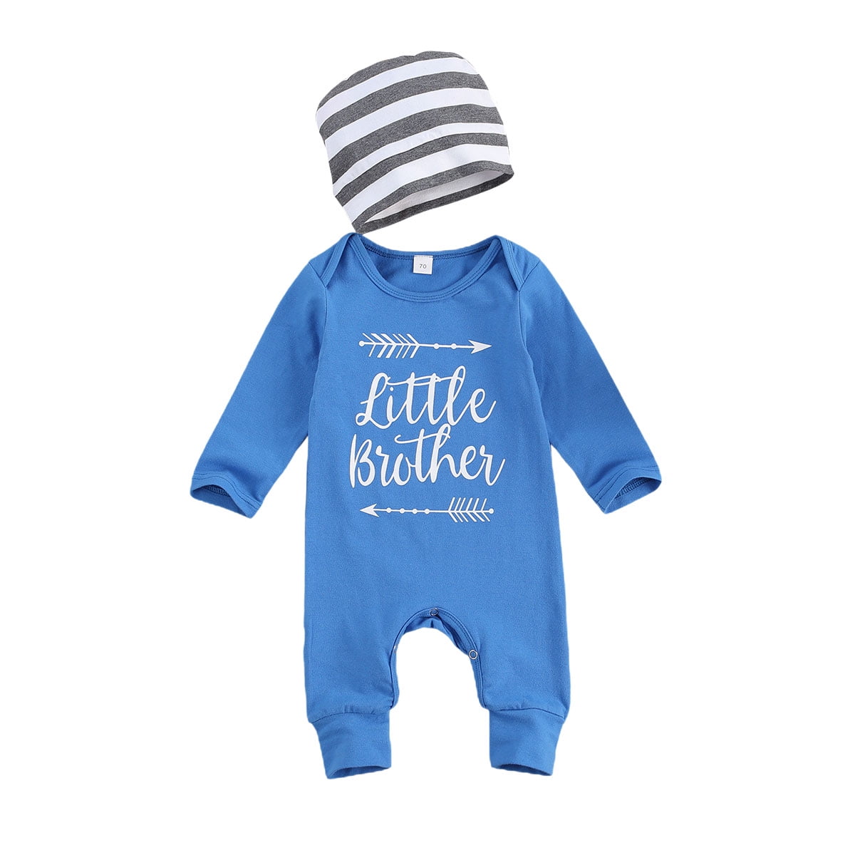 Newborn Baby Boy Romper Clothe Little Brother Long Sleeve Jumpsuits One