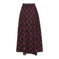 thumbnail image 5 of APEXFWDT Womens High Elastic Waist Maxi Skirt A-line Plaid Wool Blend Winter Warm Flare Long Skirts for Women Vintage Print Flowy Midi Skirts, 5 of 7