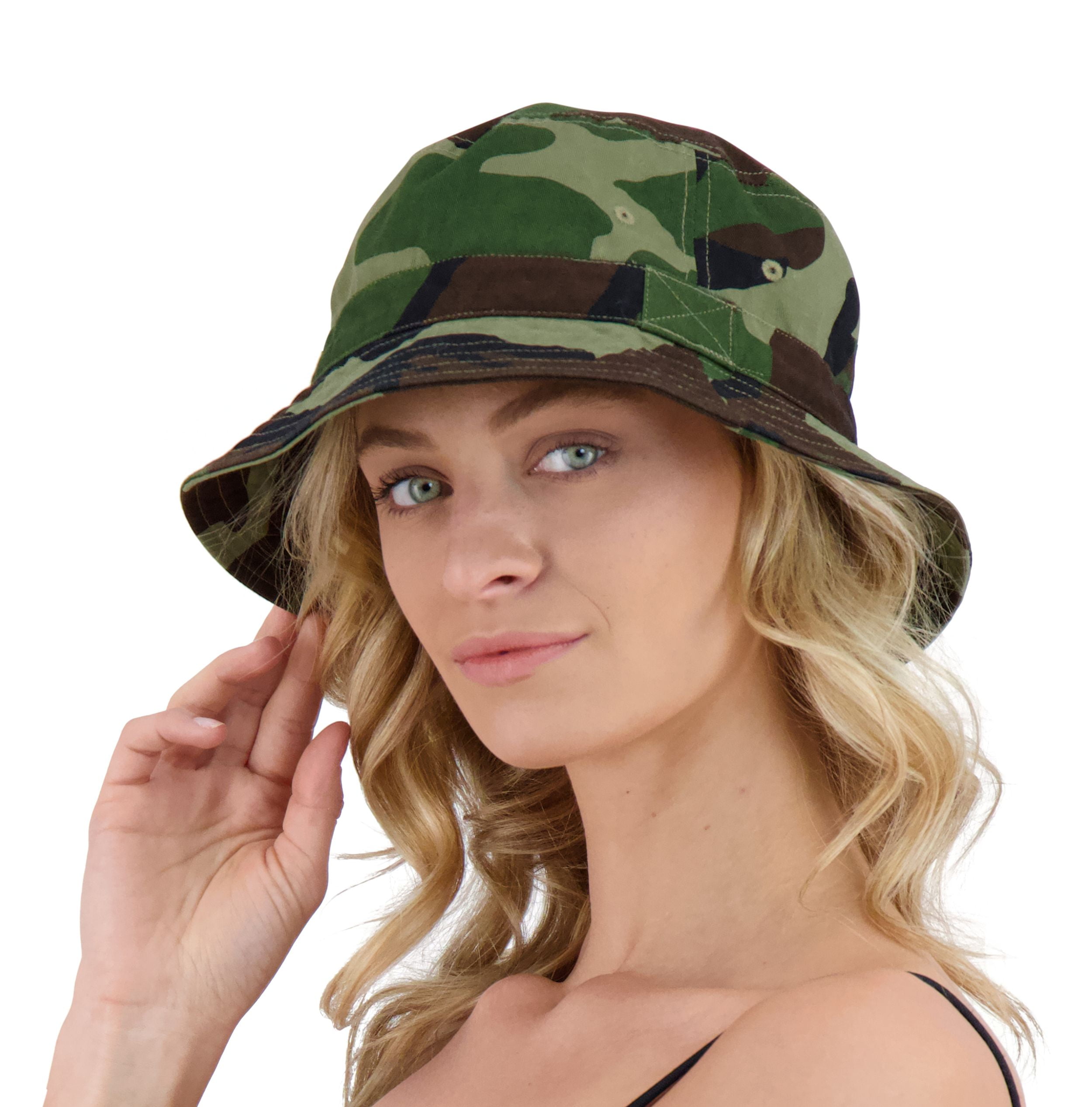 Camouflage Men Women Fisherman Bucket Hat Caps Summer Beach Fishing Ha_hg 