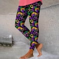 thumbnail image 2 of QATAINLAV Leggings for Women Tummy Control, 2026 Carnival Fancy Mask Printed High Waisted Yoga Pants Mardi Gras Full Length Tight Running Leggings Multicolor M, 2 of 4