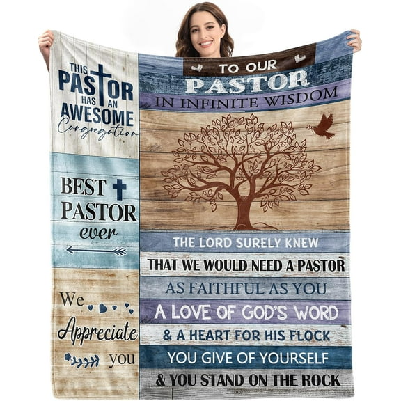 Pastor Appreciation Gifts for Men - Gifts for Male Pastor Blanket - Appreciation Day Religious Pastor Gifts for Him - Pastor Christmas Birthday Gifts - Christian Retirement Gifts for Pastor