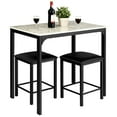 thumbnail image 2 of Patiojoy 3 Pieces Counter Height Table Set 2 Chairs Bar Dining Room Faux Marble White, 2 of 8