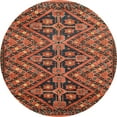 thumbnail image 1 of Ahgly Company Indoor Round Abstract Saffron Red Abstract Area Rugs, 5' Round, 1 of 6