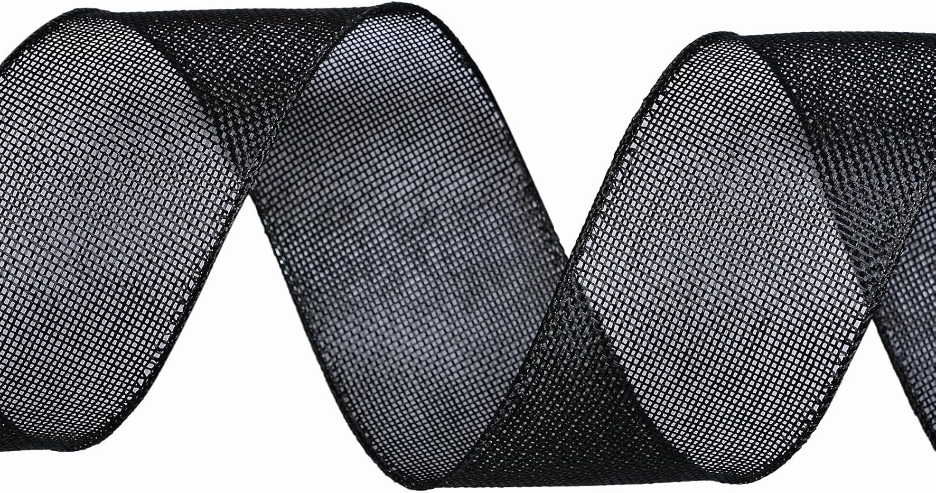 Burlap Black Wired Ribbon, 2 1/2 inch 10 Yard, Jute Ribbon for Decoration Bows Craft Gift Wrapping Wreath Sewing