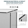 thumbnail image 3 of Outdoor Storage Shed Outsunny 4' x 7.7' Metal Outdoor Storage Shed, Lean to Storage Shed, Garden Tool Storage House with Lockable Door and 2 Air Vents for Backyard, Patio, Lawn, White,Small Storage S, 3 of 8