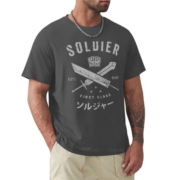 Camiseta negra de soldado REMAKE para hombre camisetas gráficas ropa estética Camiseta de algodón para hombre