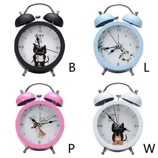 Cute Clock Small Bed Alarm Clocks Creative Mini Metal ...